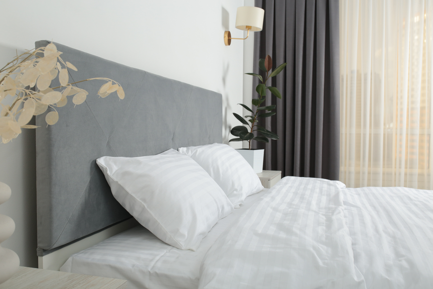 Комплект постільної білизни Luxhome Страйп-сатин KPB-A1,5-ST220(2x2)-white0002-50x70 фото
