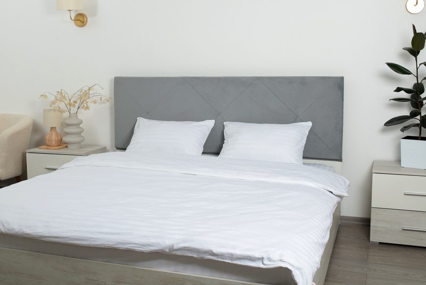 Комплект постільної білизни Luxhome Страйп-сатин KPB-A1,5-ST220(2x2)-white0002-50x70 фото
